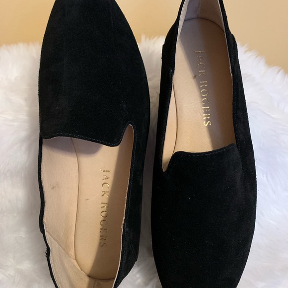 JACK ROGERS Audrey ladies suede almond toe black espadrilles Size 8.5 VV… - Picture 3 of 11